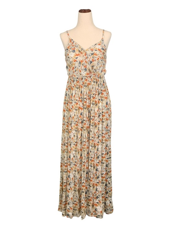 Sim & Sam Dresses & Skirts - Sim & Sam Boho Cream Floral Spaghetti Strap Maxi Dress Coquette Prairie Medium